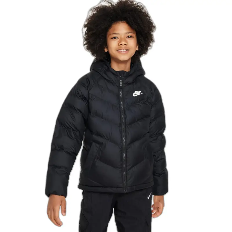 Piumino con cappuccio per bambini Nike Noir