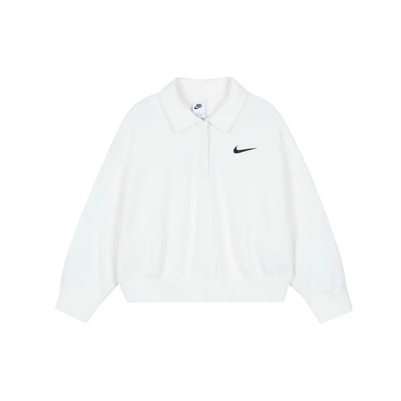 Polo a Tinta Unita con Logo Ricamato Nike da Donna Top Bianco Vela DQ5869-133 M