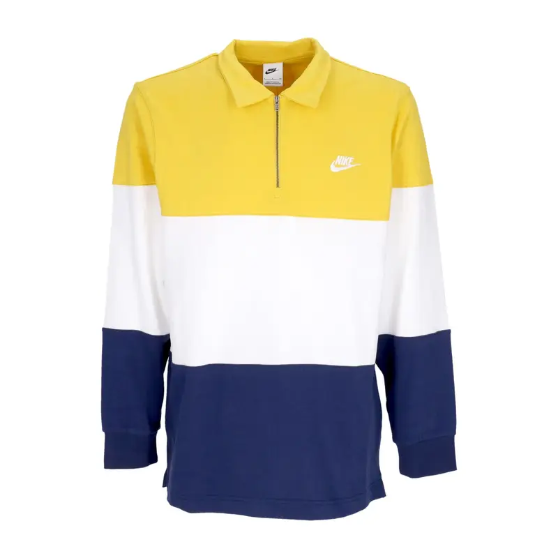 Polo Manica Lunga Uomo Club Plus Colorblock L/s Top Vivid Sulfur/white/midnight Navy/white