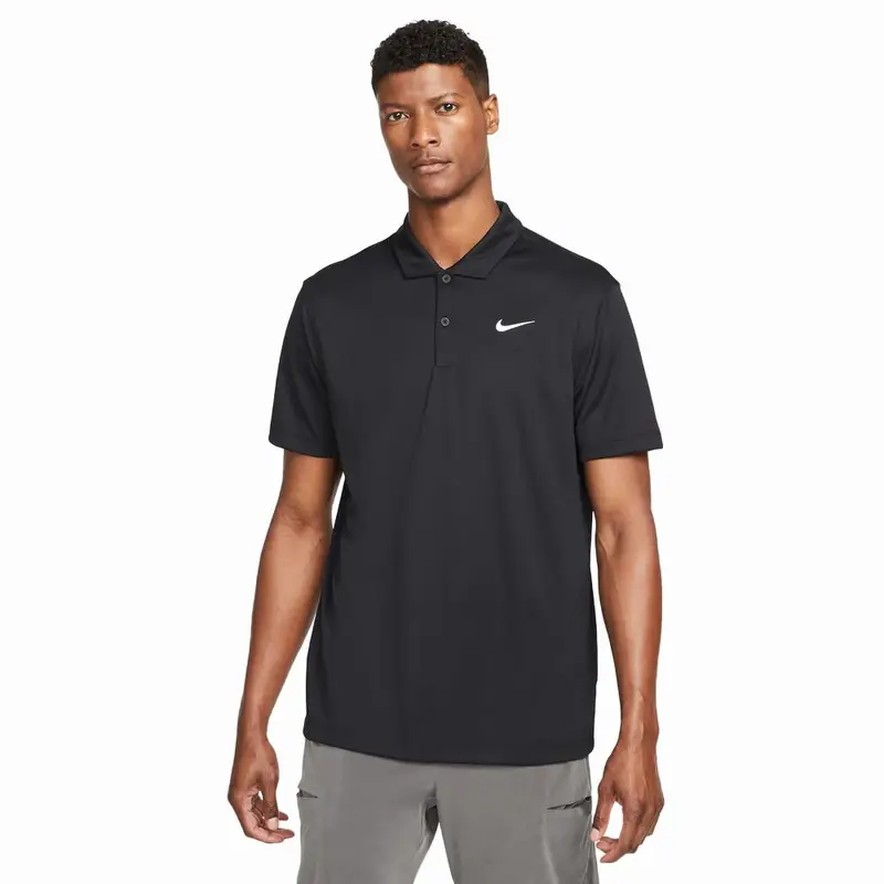 Polo Tennis Mm Df Solid Nero Bianco Uomo L