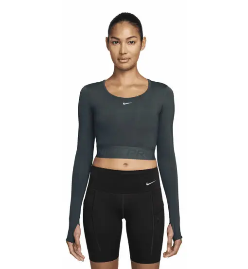 Pro Dri-FIT Cropped W - maglia maniche lunghe - donna Green