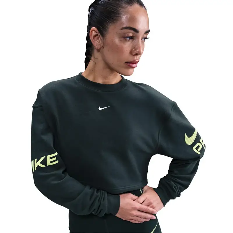 Pro Felpa Palestra Girocollo Verde Donna XS