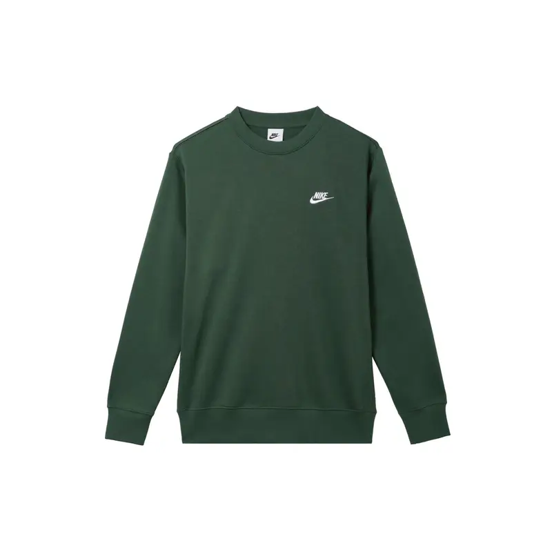 Pullover Girocollo Sportivo a Maniche Lunghe Ricamato con Lettera Nike da Uomo Felpa Verde BV2663-323 XL