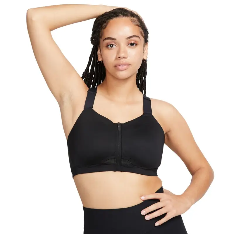 Reggiseno donna con zip Nike Dri-FIT Alpha Front Noir