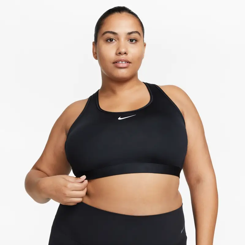 Reggiseno sportivo da donna Nike Swoosh Medium Support Noir