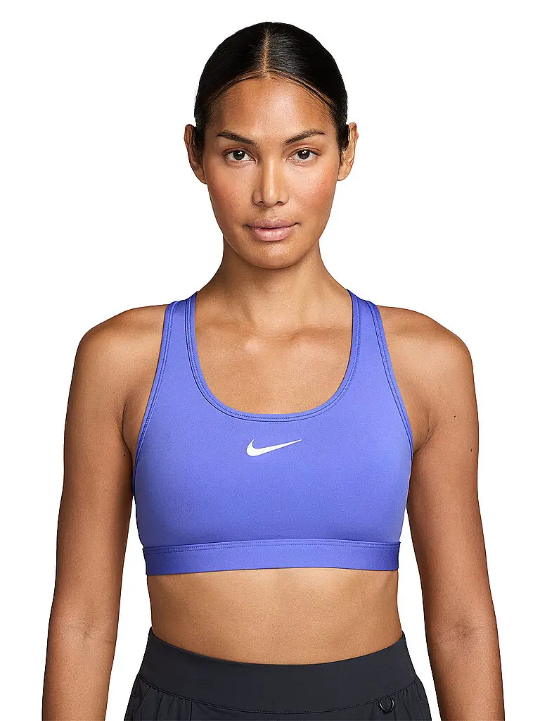 Reggiseno sportivo da donna Swoosh a supporto medio blu | S