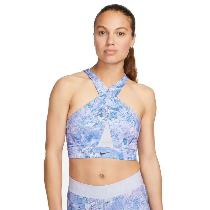 Reggiseno Sportivo Fantasia Supporto Medio Azzurro Donna XS