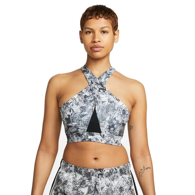 Reggiseno Sportivo Fantasia Supporto Medio Nero Donna XS