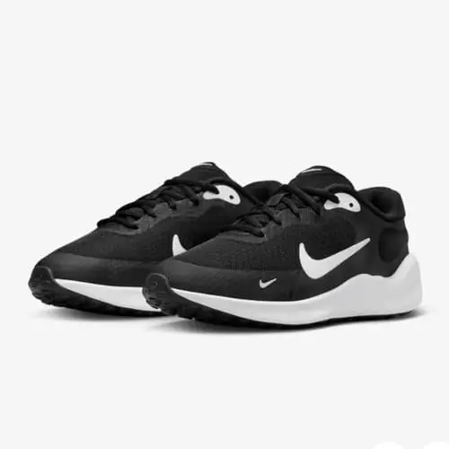 Nike Revolution 7 GS, Scarpe con Lacci, Black/White/White, 38.5 EU miniatura 3