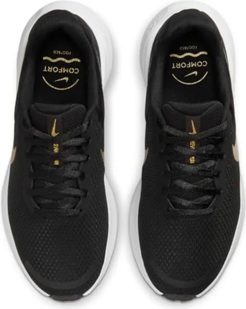 NIKE Revolution 7, Sneaker Donna, Black Metallic Gold White Dk Smoke Grey, 38 EU miniatura 3