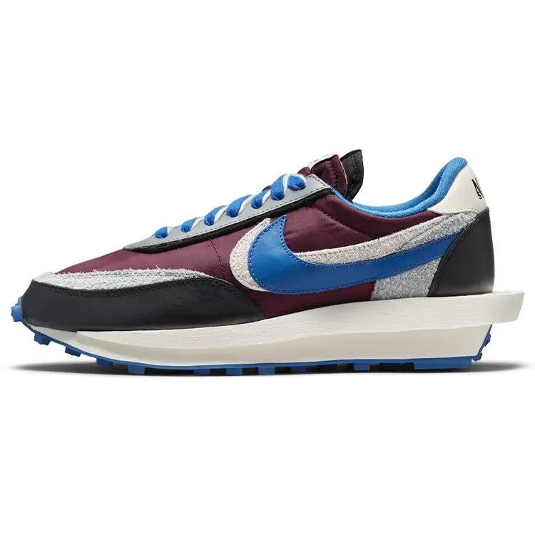 sacai x Undercover x Nike LDWaffle Bordo Notte Blu Squadra Sneakers Unisex Rosso Avorio Pallido Grigio Terra DJ4877-600 37.5