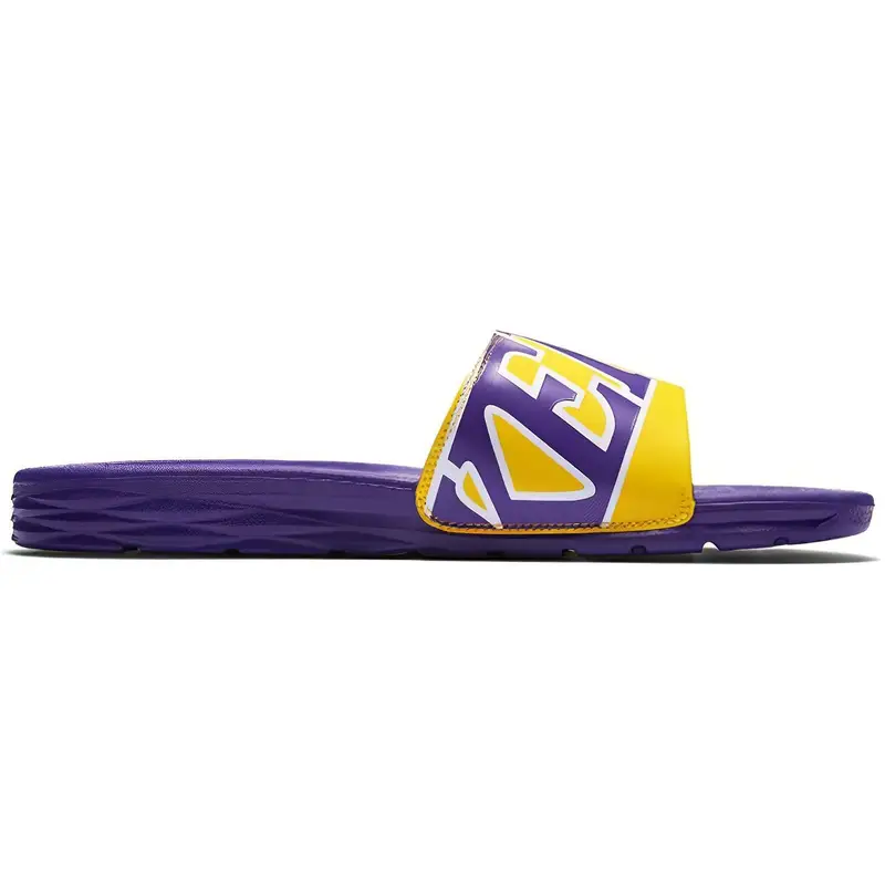 Sandali da uomo Nike NBA x Benassi Lakers Giallo Amarillo Viola Campo-Viola Campo 917551-700 42 5 miniatura 2