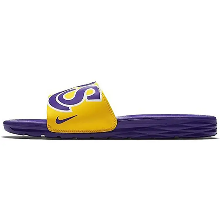 Sandali da uomo Nike NBA x Benassi Lakers Giallo Amarillo Viola Campo-Viola Campo 917551-700 52.5