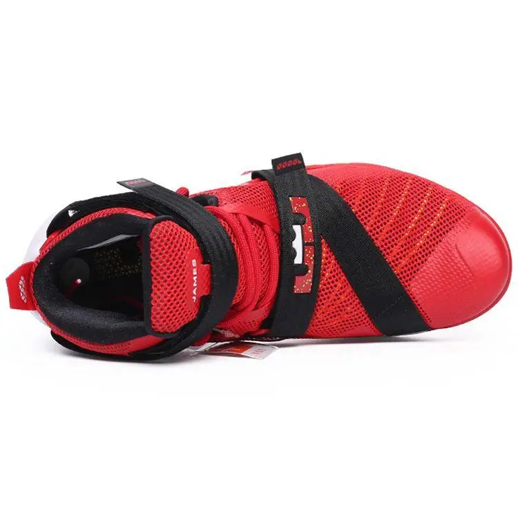 Scarpe da Basket Nike Zoom Soldier 9 LeBron EP Uomo Sneakers Nero Rosso 749420-606 45 miniatura 4