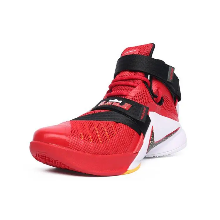 Scarpe da Basket Nike Zoom Soldier 9 LeBron EP Uomo Sneakers Nero Rosso 749420-606 45 miniatura 5