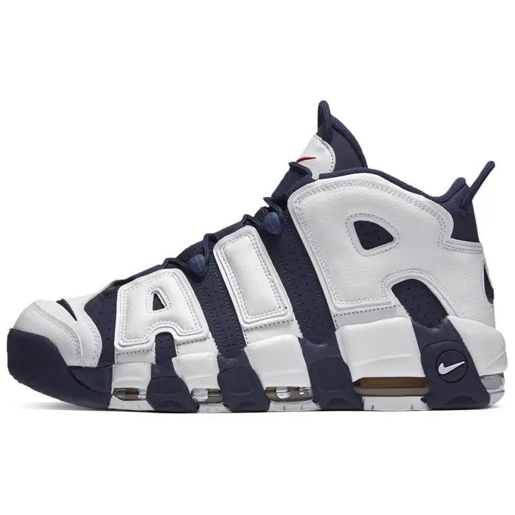 Scarpe da Basket Retro Mid Top Nike Air More Uptempo Olympic Pippen Sneakers Unisex Blu Navy 414962-104(2016) 46