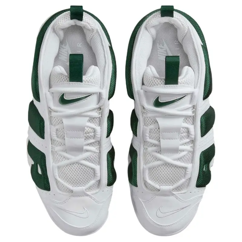 Scarpe da Basket Vintage Nike Air More Uptempo Antiscivolo Resistenti all Usura a Taglio Basso Unisex Bianco Verde Vintage Basketball FZ3055-102 43 miniatura 3