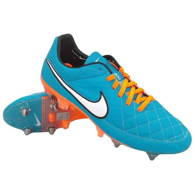 Scarpe da calcio unisex Nike Tiempo Legend 5 Comode Resistenti Antiscivolo Supportive Equilibrate Scarpe da calcio Blu Arancione 631614-418 40 miniatura 4