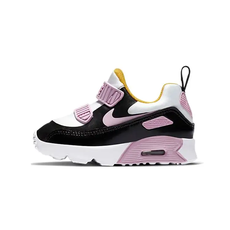 Scarpe da Corsa Basse con Velcro Nike Air Max 90 Sneakers per Bambini Nero Rosa 881924-022 22