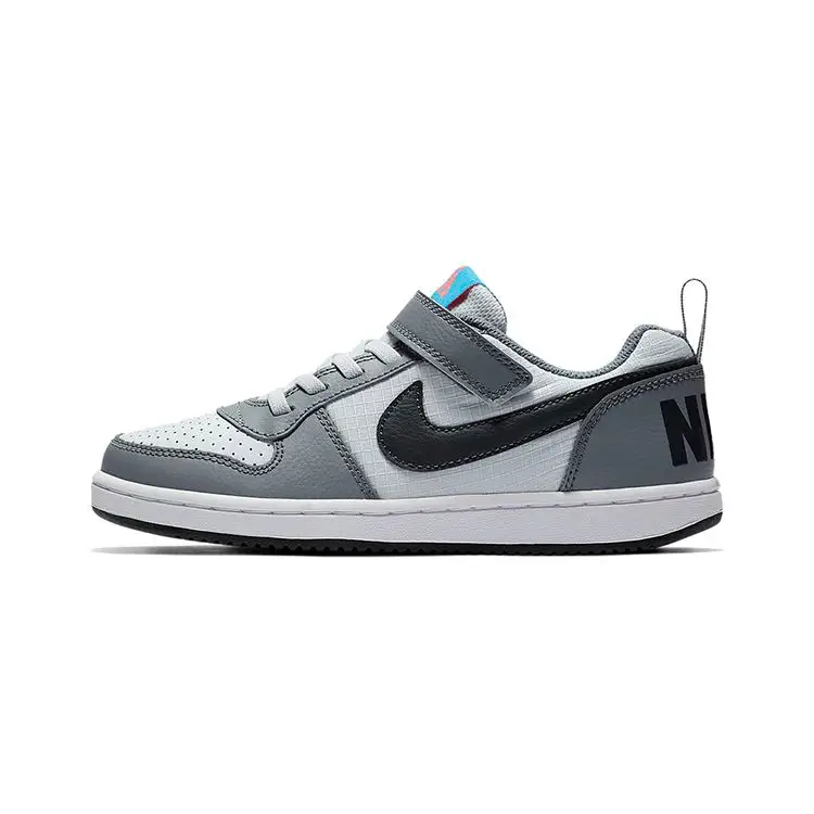 Scarpe da Skate per Bambini Nike Court Borough Low Casual Leggere Antiscivolo Basse Sneaker per Bambini Grigio Blu 870025-006 35