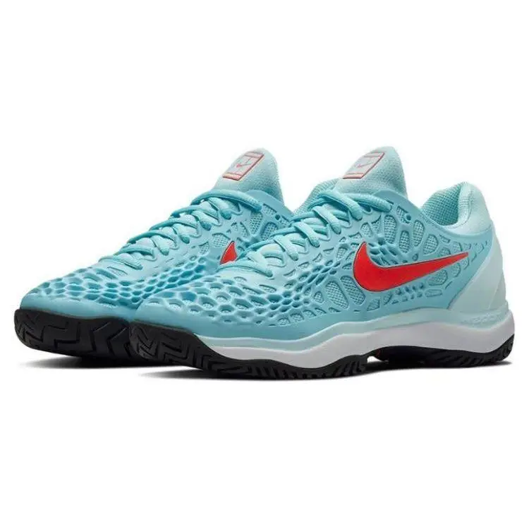 Scarpe da Tennis Nike Zoom Cage 3 Antiscivolo Resistenti Tomaia Bassa Sneakers Donna Blu Rosso 918199-400 40.5 miniatura 5