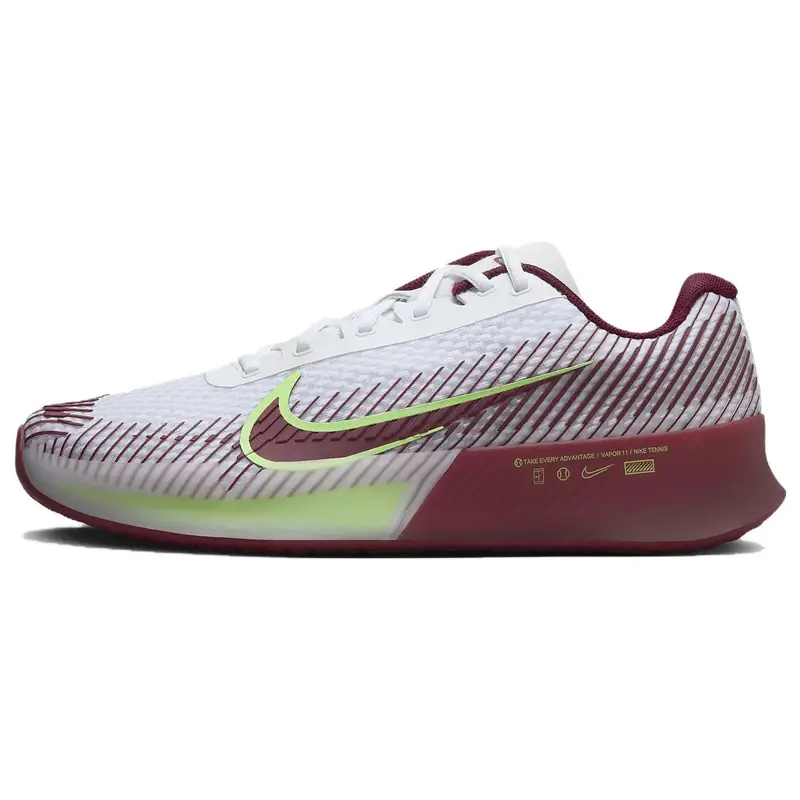 Scarpe da Uomo NikeCourt Air Zoom Vapor 11 HC Bianco Rosso Team Sneakers Lime-Blast DR6966-104 44