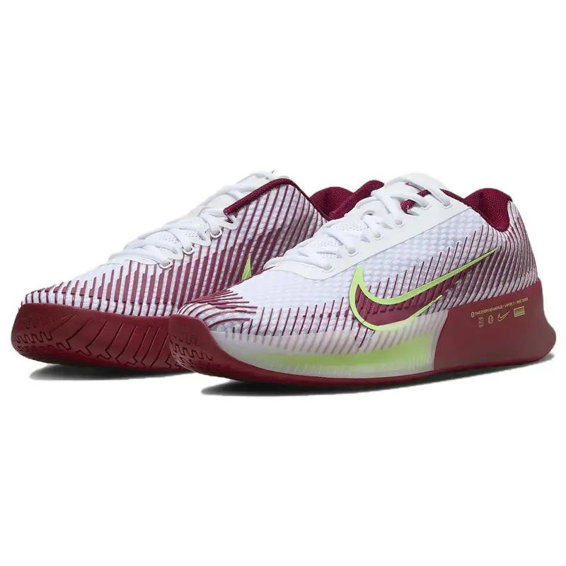 Scarpe da Uomo NikeCourt Air Zoom Vapor 11 HC Bianco Rosso Team Sneakers Lime-Blast DR6966-104 miniatura 5