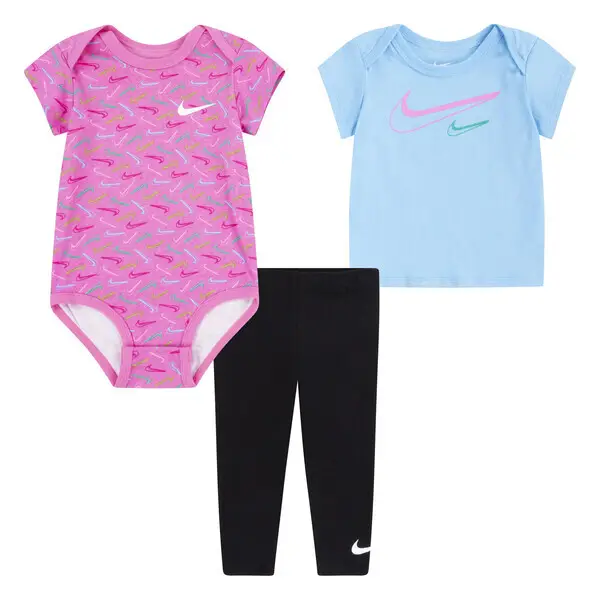 Set 3 pezzi per bambina Nike Swoosh Logo Noir