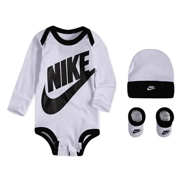 Set 3 pezzi per bambino Nike Futura Logo Blanc