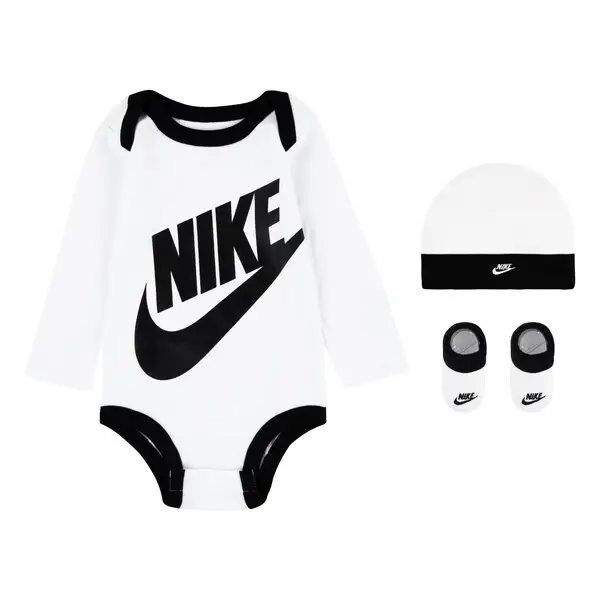 Set 3 pezzi per bambino Nike Futura Logo Blanc