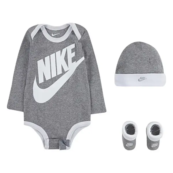 Set 3 pezzi per bambino Nike Futura Logo Gris