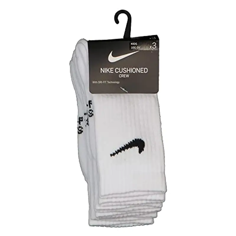 NIKE - Set composto da 3 paia di calze - Bordo a costine e supporto plantare per un fit confortevole e sicuro. - Tallone e punta rinforzati per conferire resistenza alle zone più soggette a usura. -..