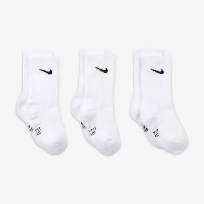 NIKE - Set composto da 3 paia di calze - Bordo a costine e supporto plantare per un fit confortevole e sicuro. - Tallone e punta rinforzati per conferire resistenza alle zone più soggette a usura miniatura 3