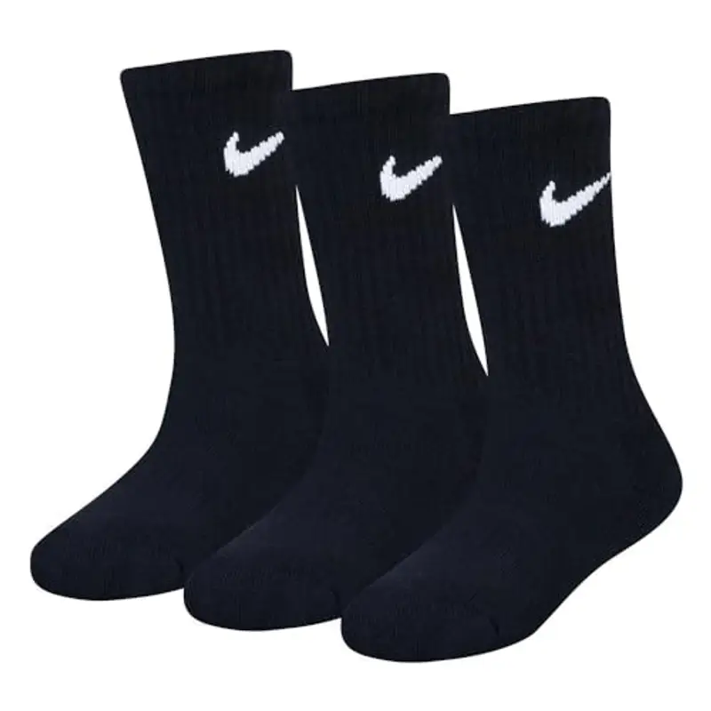 NIKE - Set composto da 3 paia di calze - Bordo a costine e supporto plantare per un fit confortevole e sicuro. - Tallone e punta rinforzati per conferire resistenza alle zone più soggette a usura. -..