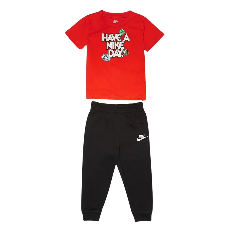 Set di magliette e pantaloni da bambino Nike NSW SOA Noir