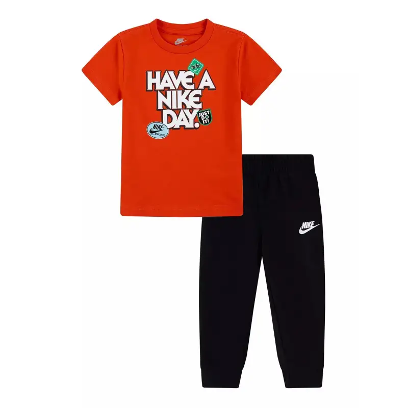 Set di T-shirt e pantaloni per bambini Nike NSW SOA Noir