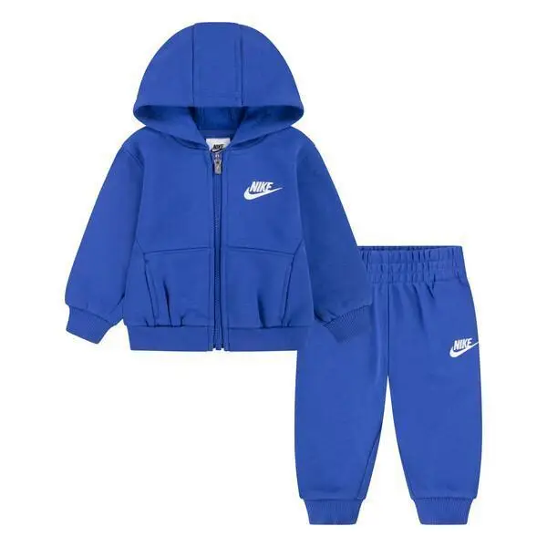 Set felpa con zip e pantaloni tuta per bebè Nike LBR Club Bleu