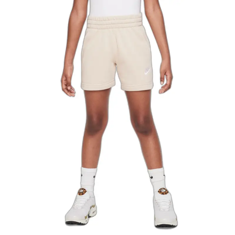 Short da bambina Nike Club FT 5In LBR Beige