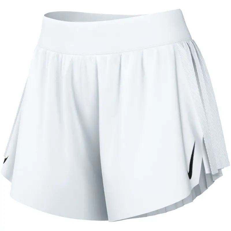 Short da donna a vita media con sottopantalone integrato Nike AeroSwift Dri-FIT AD 8 cm Blanc