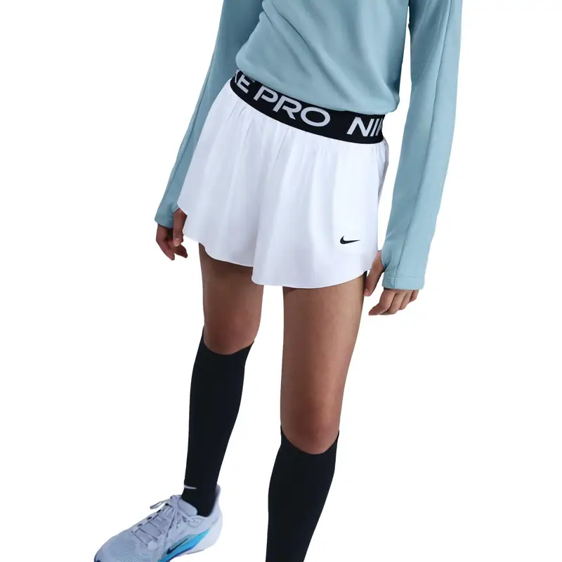 Shorts da bambina 2 in 1 Nike Pro Blanc