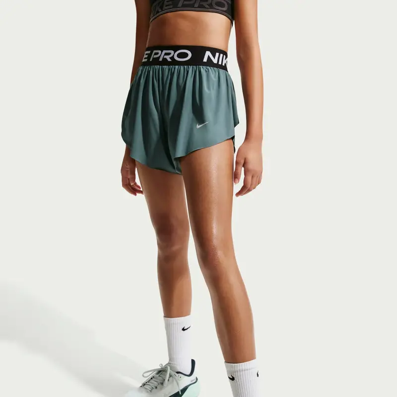 Shorts da bambina 2 in 1 Nike Pro Gris