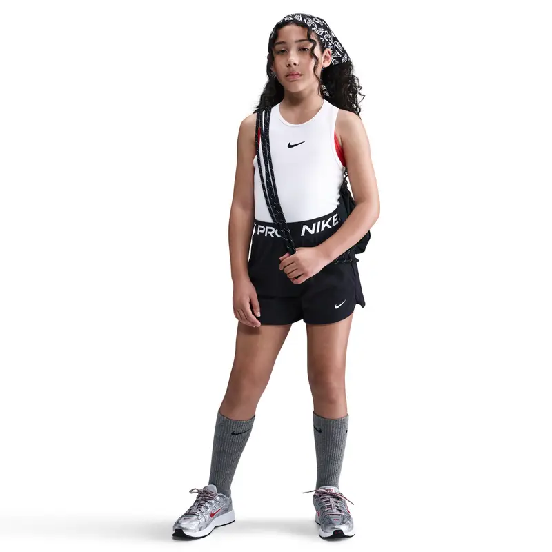 Shorts da bambina Nike Pro Fleece Dri-Fit Noir