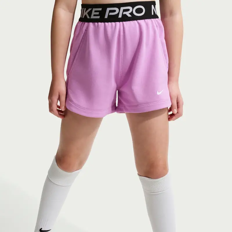 Shorts da bambina Nike Pro Fleece Rose