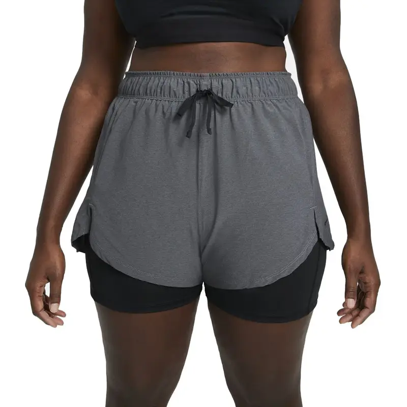 Shorts Sportivi 2 In 1 Grigio Donna M