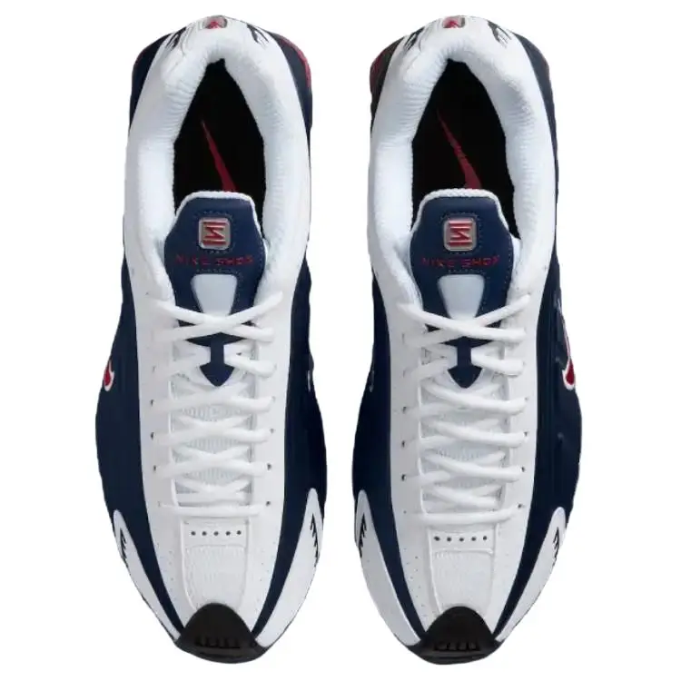 Shox R4 Antiscivolo Resistente all abrasione Scarpe da corsa casual basse Unisex Blu Bianco Sneakers HQ1988-400 43 miniatura 2