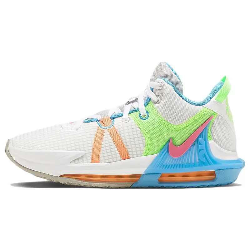 Sneaker da uomo Nike LeBron Witness 7 EP Grigio Nebbia Multicolore Ciottolo Azzurro Laser Iper-Rosa DM1122-003 44 5