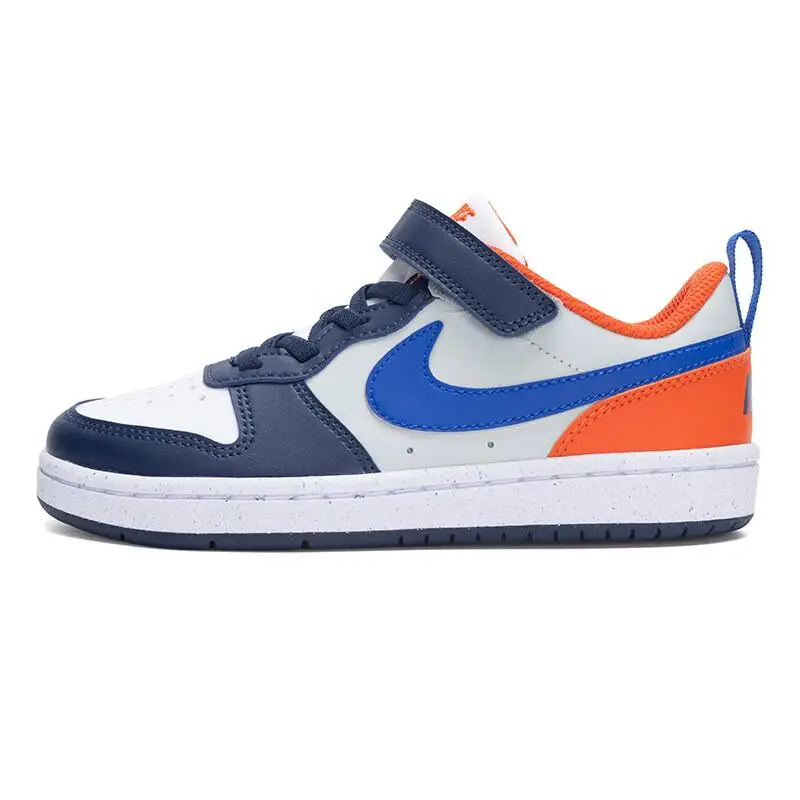Sneaker Nike Court Borough Low Recraft PS Blu Mezzanotte Arancione Squadra Bambini Bianco Argento Chiaro Iper-Reale DV5457-401 31