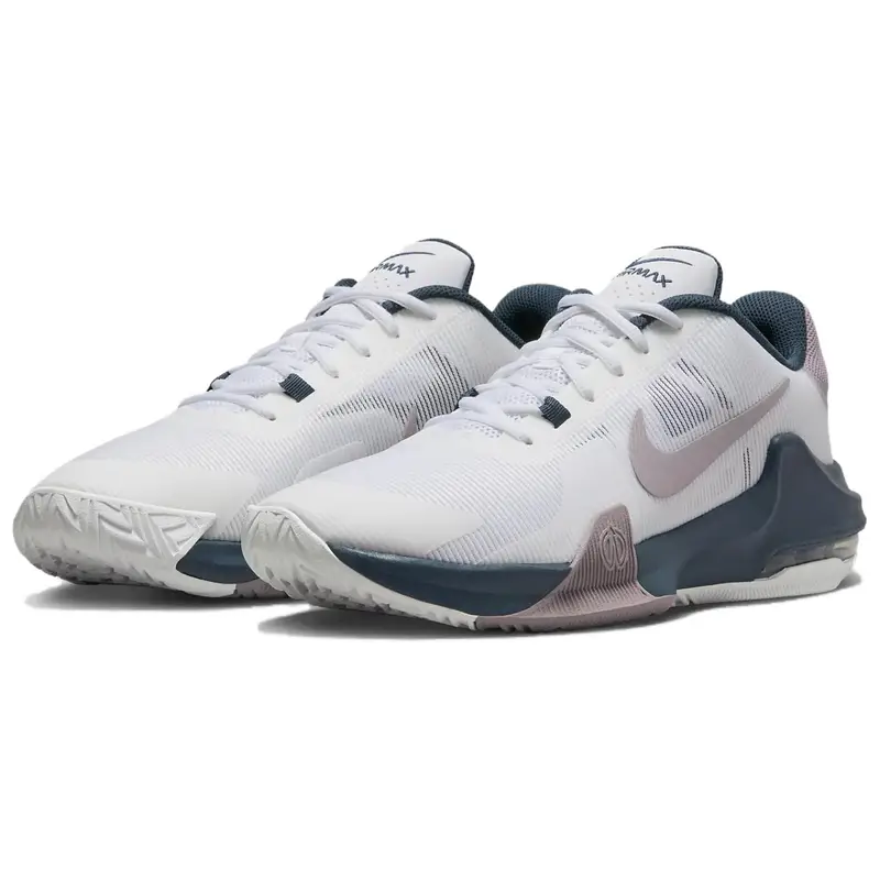 Sneakers da uomo Nike Air Max Impact 4 Bianco Blu Navy Viola Chiaro Minerale Armory-Navy Grigio Calcio DM1124-102 45 miniatura 5