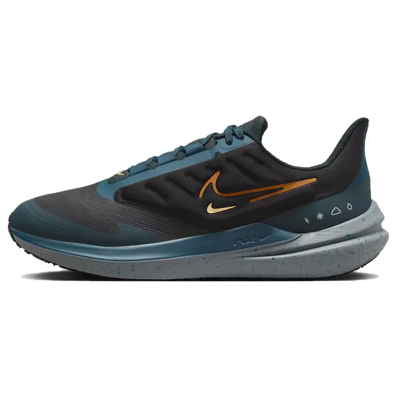 Nike Sneakers da uomo Air Winflo 9 Shield nere e blu con dettagli