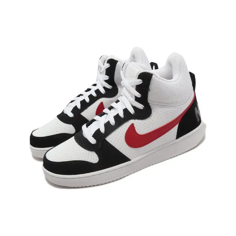 Sneakers da Uomo Nike Court Borough Mid Bianche Rosse Nere Rosso Palestra 838938-104 45 miniatura 3